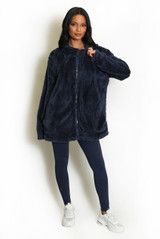 Longline Teddy Zip Hoodie 