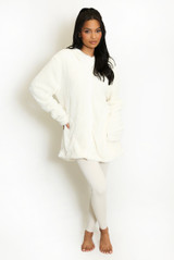 Longline Teddy Zip Hoodie 