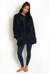 Longline Teddy Zip Hoodie 