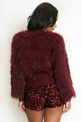 Soft Faux Fur Panelled Cardigan  Soft Faux Fur Panelled Cardigan