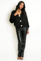 Soft Faux Fur Panelled Cardigan  Soft Faux Fur Panelled Cardigan