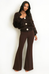 Soft Faux Fur Panelled Cardigan  Soft Faux Fur Panelled Cardigan