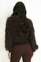 Soft Faux Fur Panelled Cardigan  Soft Faux Fur Panelled Cardigan