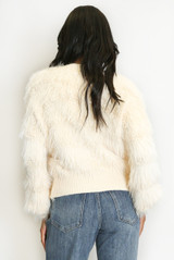 Soft Faux Fur Panelled Cardigan  Soft Faux Fur Panelled Cardigan
