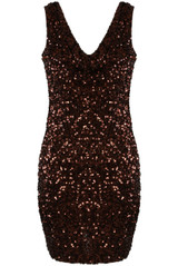 Cowl Neck Mini Sequin Dress Cowl Neck Mini Sequin Dress