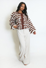 Contrast Loop Knit Cardigan