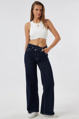 Overlap High Waist Dad Fit Jeans