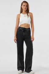 Overlap High Waist Dad Fit Jeans