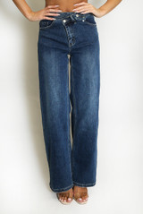 Overlap High Waist Dad Fit Jeans