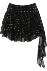 Polka Dot Drape Side Mini Skirt 