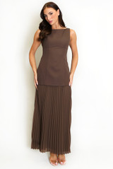 Tailored Pleated Maxi Dress Tailored Pleated Maxi Dress