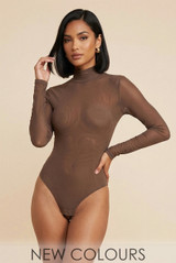 High Neck Mesh Bodysuit
