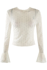 Diamante Mesh Flare Cuff Top 