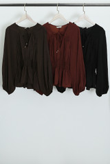 Pleated Detail Peplum Blouse 