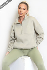 Santa Monica Slogan Half Zip Sweatshirt Santa Monica Slogan Half Zip Sweatshirt