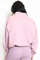 Santa Monica Slogan Half Zip Sweatshirt Santa Monica Slogan Half Zip Sweatshirt