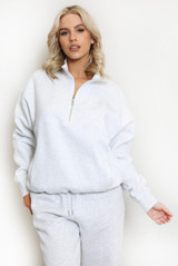 Santa Monica Slogan Half Zip Sweatshirt Santa Monica Slogan Half Zip Sweatshirt