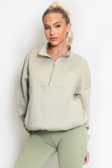 Santa Monica Slogan Half Zip Sweatshirt Santa Monica Slogan Half Zip Sweatshirt