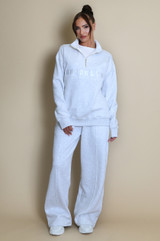 Brooklyn Slogan Half Zip Relaxed Sweatshirt  Brooklyn Slogan Half Zip Relaxed Sweatshirt