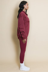 Brooklyn Slogan Half Zip Relaxed Sweatshirt  Brooklyn Slogan Half Zip Relaxed Sweatshirt