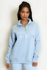 Brooklyn Slogan Half Zip Relaxed Sweatshirt 