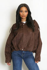 Oversized Faux Suede Jacket