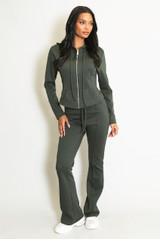 Fitted Hoodie and Flare Jogger Set