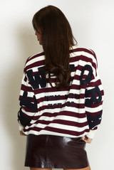 New York Embossed Striped Jumper