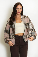Patchwork Bomber Jacket