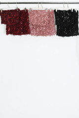 Faux Feather Sequin Bandeau and Skirt Set