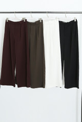 Tailored Box Pleat Wide Leg Trousers