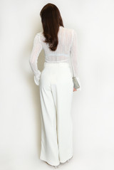 Tailored Box Pleat Wide Leg Trousers