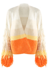Bold Stripe Tassel Sleeve Cardigan