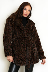 Faux Fur Belted Hooded Coats