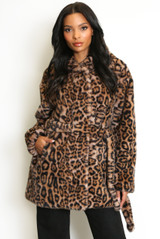 Faux Fur Belted Hooded Coats