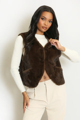 Faux Fur Open Waistcoat 
