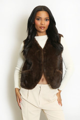 Faux Fur Open Waistcoat 