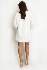 Faux Feather Sequin Shift Dress