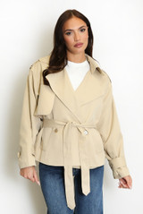 Belted Short Trench Coat