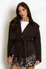 Belted Short Trench Coat