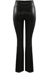 Black Wet Look Flare Trouser