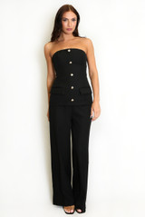 Textured Straight Leg Trousers