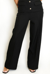Textured Straight Leg Trousers