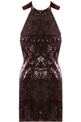 Sequin Halter Neck Mini Dress