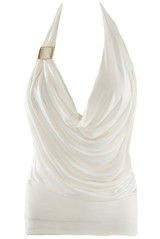 Halter Neck Buckle Drape Top