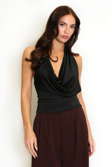 Halter Neck Buckle Drape Top