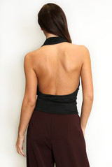 Halter Neck Buckle Drape Top
