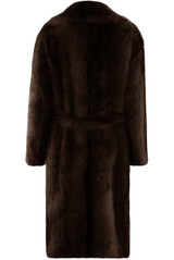 Vintage Look Faux Fur Belted Long Coat