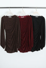 Textured Side Gathered Mini Dress