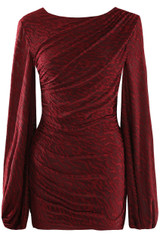 Textured Side Gathered Mini Dress